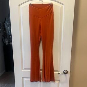 naked wardrobe Rust High-Waist Flared Pants